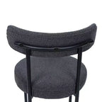 Lot de 2 chaises de salle à manger Okak Boucle, dossier incurvé de style Mid-Century et assise ronde rembourrée, chaises de cuisine confortables pour salon moderne et appartement