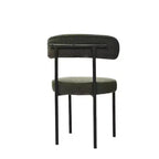 Lot de 2 chaises de salle à manger Okak Boucle, dossier incurvé de style Mid-Century et assise ronde rembourrée, chaises de cuisine confortables pour salon moderne et appartement