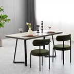 Lot de 2 chaises de salle à manger Okak Boucle, dossier incurvé de style Mid-Century et assise ronde rembourrée, chaises de cuisine confortables pour salon moderne et appartement