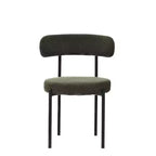 Lot de 2 chaises de salle à manger Okak Boucle, dossier incurvé de style Mid-Century et assise ronde rembourrée, chaises de cuisine confortables pour salon moderne et appartement