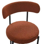 Lot de 2 chaises de salle à manger Okak Boucle, dossier incurvé de style Mid-Century et assise ronde rembourrée, chaises de cuisine confortables pour salon moderne et appartement