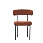 Lot de 2 chaises de salle à manger Okak Boucle, dossier incurvé de style Mid-Century et assise ronde rembourrée, chaises de cuisine confortables pour salon moderne et appartement