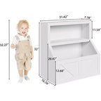 Étagère à livres pour enfants GustoWave, Organisateur de rangement de jouets en bois, Bibliothèques pour tout-petits adaptées à la salle de jeux, la chambre d'enfants, la chambre à coucher, l'école maternelle