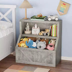 Étagère à livres pour enfants GustoWave, Organisateur de rangement de jouets en bois, Bibliothèques pour tout-petits adaptées à la salle de jeux, la chambre d'enfants, la chambre à coucher, l'école maternelle