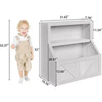 Étagère à livres pour enfants GustoWave, Organisateur de rangement de jouets en bois, Bibliothèques pour tout-petits adaptées à la salle de jeux, la chambre d'enfants, la chambre à coucher, l'école maternelle