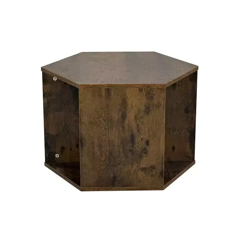 Okak 47.24 Tables basses modernes, lot de 2, tables d'appoint hexagonales, tables de chevet Sumac birman pour salon, bureau, balcon, jardin