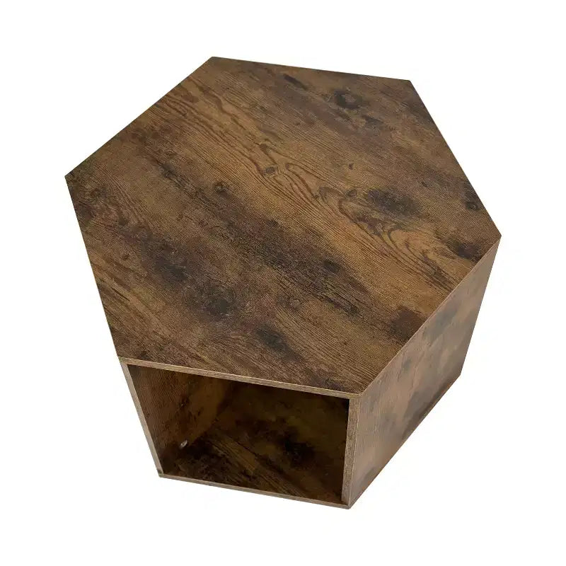 Okak 47.24 Tables basses modernes, lot de 2, tables d'appoint hexagonales, tables de chevet Sumac birman pour salon, bureau, balcon, jardin