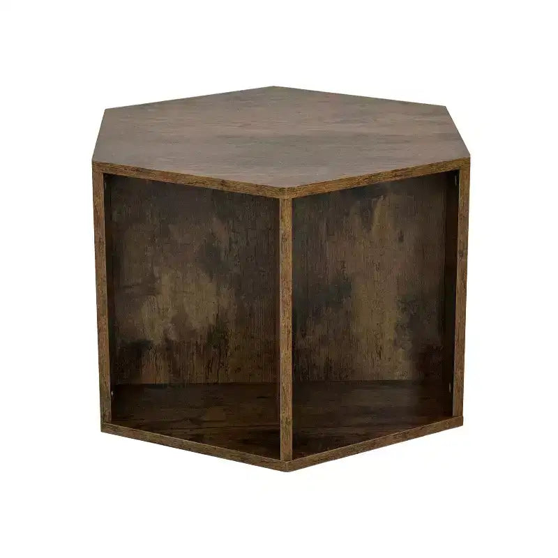 Okak 47.24 Tables basses modernes, lot de 2, tables d'appoint hexagonales, tables de chevet Sumac birman pour salon, bureau, balcon, jardin