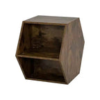 Okak 47.24 Tables basses modernes, lot de 2, tables d'appoint hexagonales, tables de chevet Sumac birman pour salon, bureau, balcon, jardin