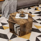 Okak 47.24 Tables basses modernes, lot de 2, tables d'appoint hexagonales, tables de chevet Sumac birman pour salon, bureau, balcon, jardin