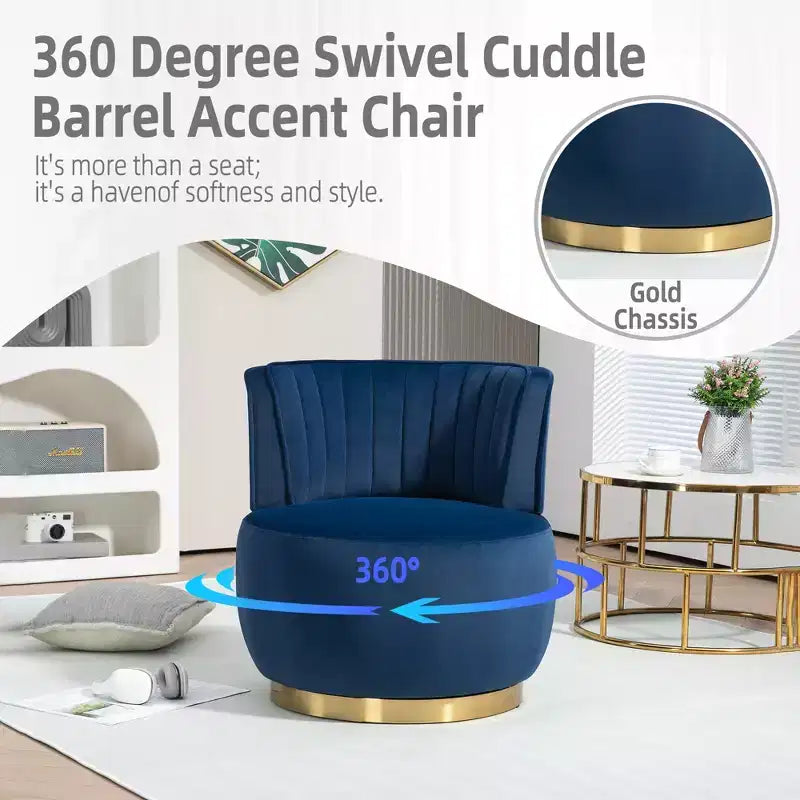 MAYEERTY Fauteuil Câlin en Velours Doux et Moelleux Pivotant à 360° pour Chambre et Salles d'Attente