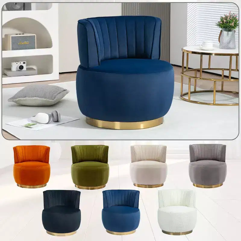 MAYEERTY Fauteuil Câlin en Velours Doux et Moelleux Pivotant à 360° pour Chambre et Salles d'Attente