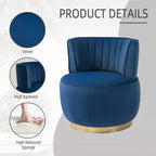 MAYEERTY Fauteuil Câlin en Velours Doux et Moelleux Pivotant à 360° pour Chambre et Salles d'Attente