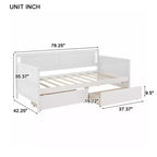 Lit jumeau MATEERTY en bois de pin avec tiroirs de rangement blanc
