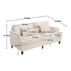 MAYEERTY Causeuse Beige Chenille Scandinave 2 Places pour Salon Lecture