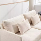 MAYEERTY Causeuse Beige Chenille Scandinave 2 Places pour Salon Lecture