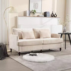 MAYEERTY Causeuse Beige Chenille Scandinave 2 Places pour Salon Lecture