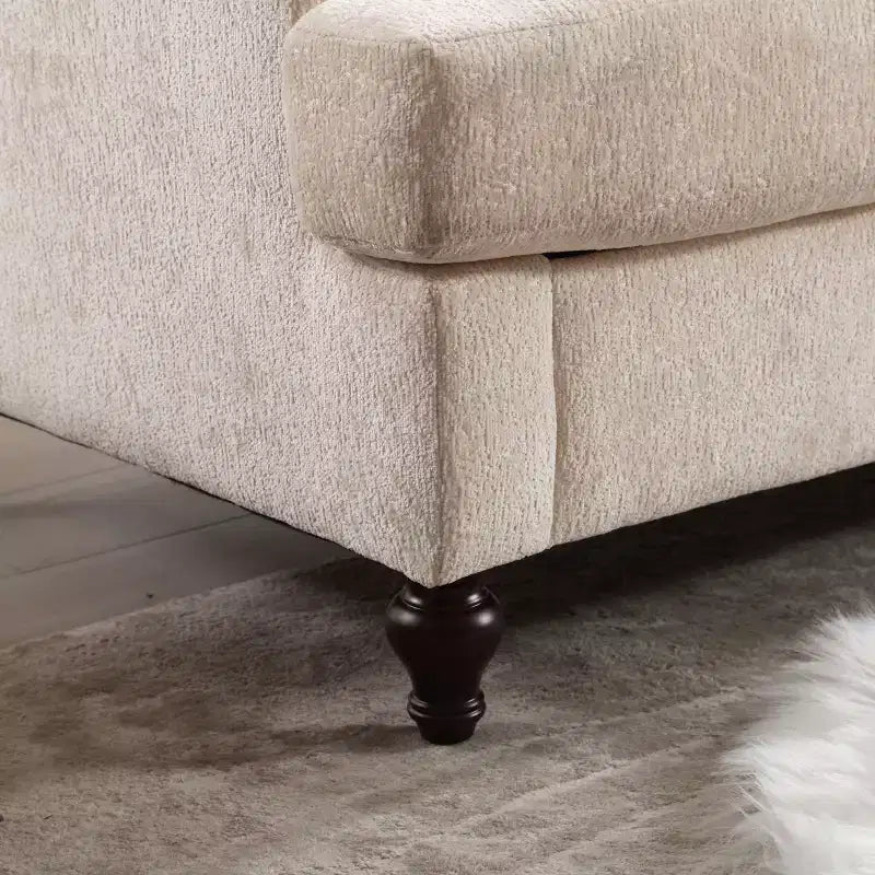 MAYEERTY Causeuse Beige Chenille Scandinave 2 Places pour Salon Lecture