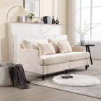 MAYEERTY Causeuse Beige Chenille Scandinave 2 Places pour Salon Lecture