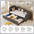 Lit de repos MAYEERTY en velours gris sec, canapé-lit moderne pour salon ou chambre d'enfant