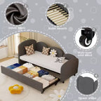 Lit de repos MAYEERTY en velours gris sec, canapé-lit moderne pour salon ou chambre d'enfant