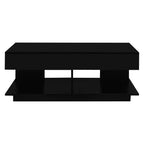 CLIHOME Table basse extensible 41.3-76.7, table basse centrale multifonctionnelle réglable et efficace avec plusieurs compartiments de rangement