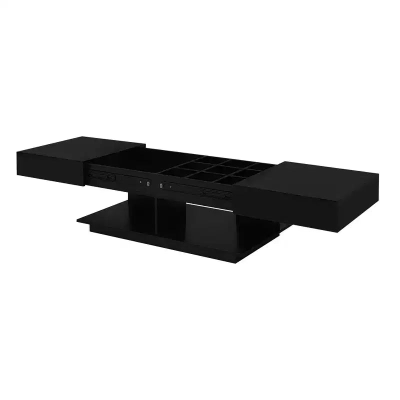 CLIHOME Table basse extensible 41.3-76.7, table basse centrale multifonctionnelle réglable et efficace avec plusieurs compartiments de rangement