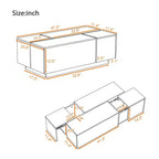 CLIHOME Table Basse Extensible 120-185 cm, Table Basse Multi-Fonctionnelle avec 2 Espaces de Rangement Cachés et 2 Tiroirs