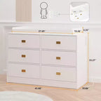 Commode à langer Acekool - Rangement sûr à 6 tiroirs pour bébé