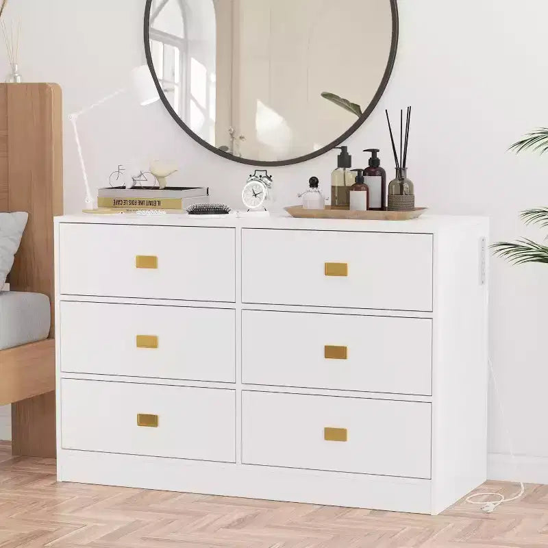Commode à langer Acekool - Rangement sûr à 6 tiroirs pour bébé