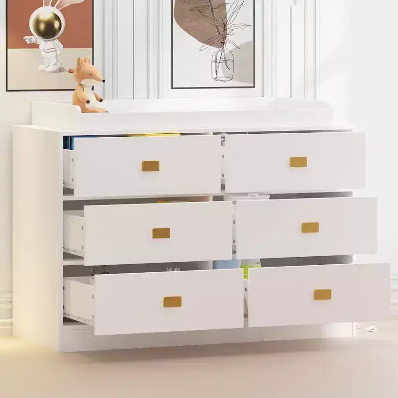 Commode à langer Acekool - Rangement sûr à 6 tiroirs pour bébé