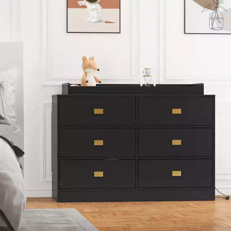 Commode à langer Acekool - Rangement sûr à 6 tiroirs pour bébé