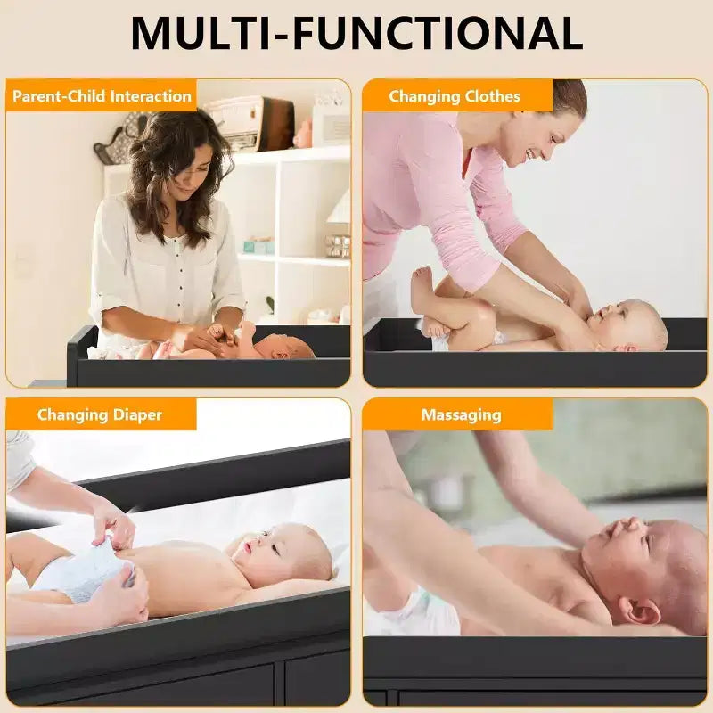 Commode à langer Acekool - Rangement sûr à 6 tiroirs pour bébé