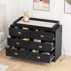 Commode à langer Acekool - Rangement sûr à 6 tiroirs pour bébé