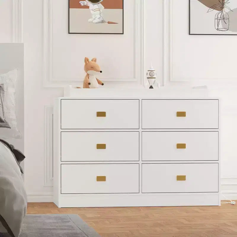 Commode à langer Acekool - Rangement sûr à 6 tiroirs pour bébé