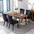 Lot de 2 chaises de salle à manger rétro Okak, chaises confortables rembourrées à dossier capitonné avec garniture cloutée, chaises de cuisine avec pieds en bois massif