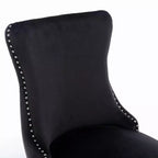 Lot de 2 chaises de salle à manger rétro Okak, chaises confortables rembourrées à dossier capitonné avec garniture cloutée, chaises de cuisine avec pieds en bois massif