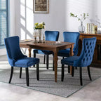 Lot de 2 chaises de salle à manger rétro Okak, chaises confortables rembourrées à dossier capitonné avec garniture cloutée, chaises de cuisine avec pieds en bois massif