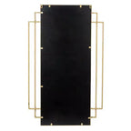 Miroir mural en métal Storied Home avec cadre géométrique, Or
