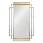 Miroir mural en métal Storied Home avec cadre géométrique, Or