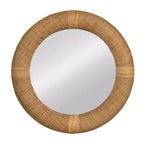 Miroir mural rond en rotin tressé à la main Storied Home, naturel