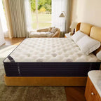Matelas hybride Swedrea en mousse à mémoire de forme et laine cachemire de densité moyenne, blanc