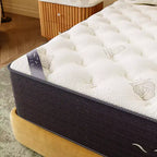 Matelas hybride Swedrea en mousse à mémoire de forme et laine cachemire de densité moyenne, blanc