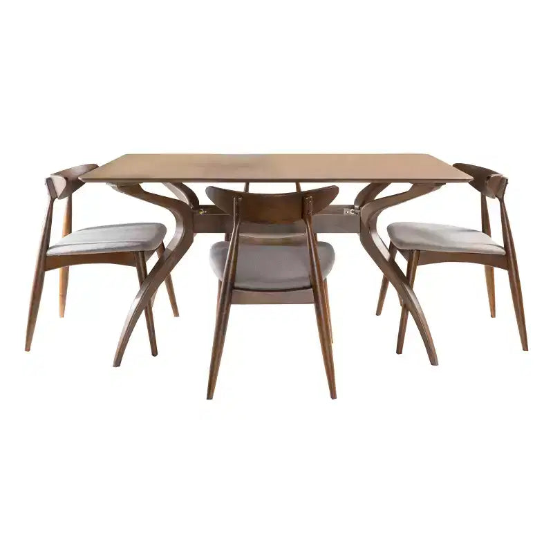 Ensemble de salle à manger 5 pièces en tissu rembourré Christopher Knight Home Brevard Mid-Century Modern