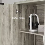 GDFStudio Hwei Armoire de rangement moderne de 140 cm avec 4 portes à relief diamant et étagères réglables
