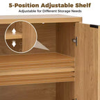 Hommpa 31 Buffet à 2 portes cannelées Meuble de rangement polyvalent pour salle à manger