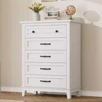 Acekool Commode Haute à 5 Tiroirs, Meuble de Rangement Vertical, Commode Moderne en Bois 41.3, pour Chambre à Coucher, Salon, Entrée