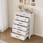 Acekool Commode Haute à 5 Tiroirs, Meuble de Rangement Vertical, Commode Moderne en Bois 41.3, pour Chambre à Coucher, Salon, Entrée