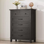 Acekool Commode Haute à 5 Tiroirs, Meuble de Rangement Vertical, Commode Moderne en Bois 41.3, pour Chambre à Coucher, Salon, Entrée