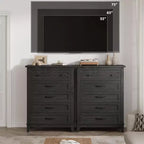 Acekool Commode Haute à 5 Tiroirs, Meuble de Rangement Vertical, Commode Moderne en Bois 41.3, pour Chambre à Coucher, Salon, Entrée